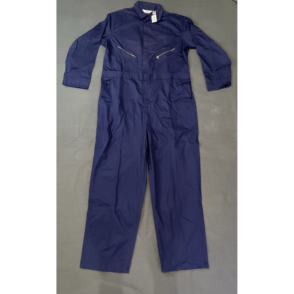 Walls Coveralls 52 X Tall  Master Made Blue Mechanic Work Wear Long Sleeve NEW